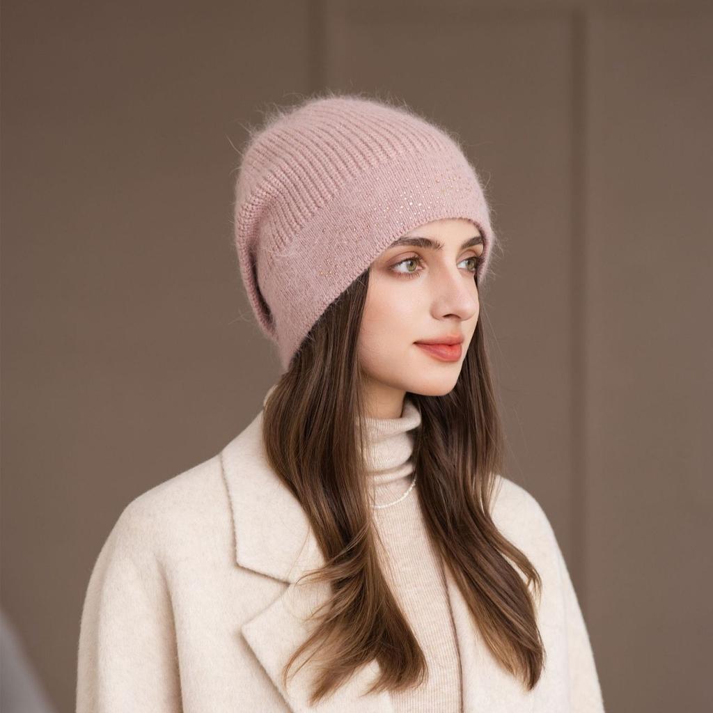 Women's Winter New Wool Hat Women's Autumn and Winter Thermal Hat Fashion Knitted Stacking Hat