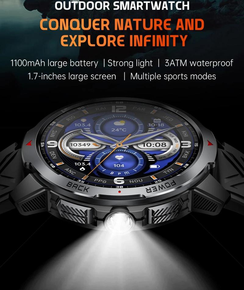 2026 Nuovo T-Rex3 Ultra Batteria 1100mAh Smartwatch GPS Traccia Bussola Super Capacità Impermeabile IP69K Tracker Sportivo Esterno Smartwatch Militare
