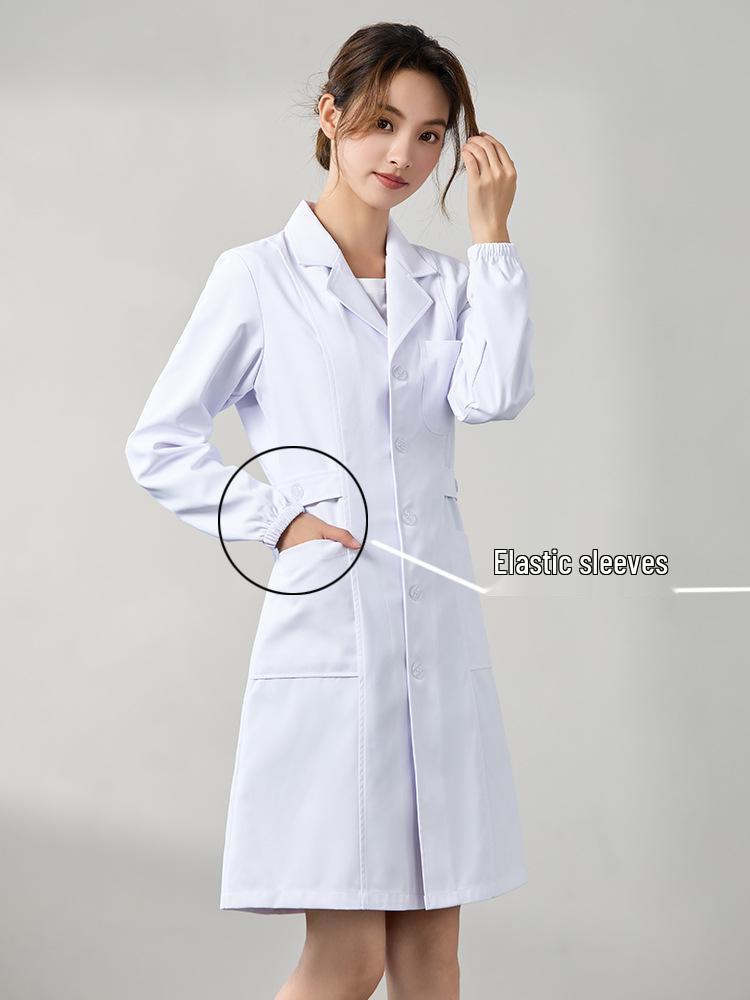 Saint Snowland Îmbrăcăminte medicală unisex: Halat Alb cu Mâneci Lungi și Scurte, Protecție Muncă Albastru pentru Utilizare Spitalicească și de Laborator