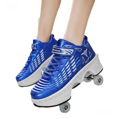 Runaway Shoes, Children's Pulley Deformation Four-wheel Skating, Roller Skating with Wheels Can Accept Men's and Women's Roller Skating