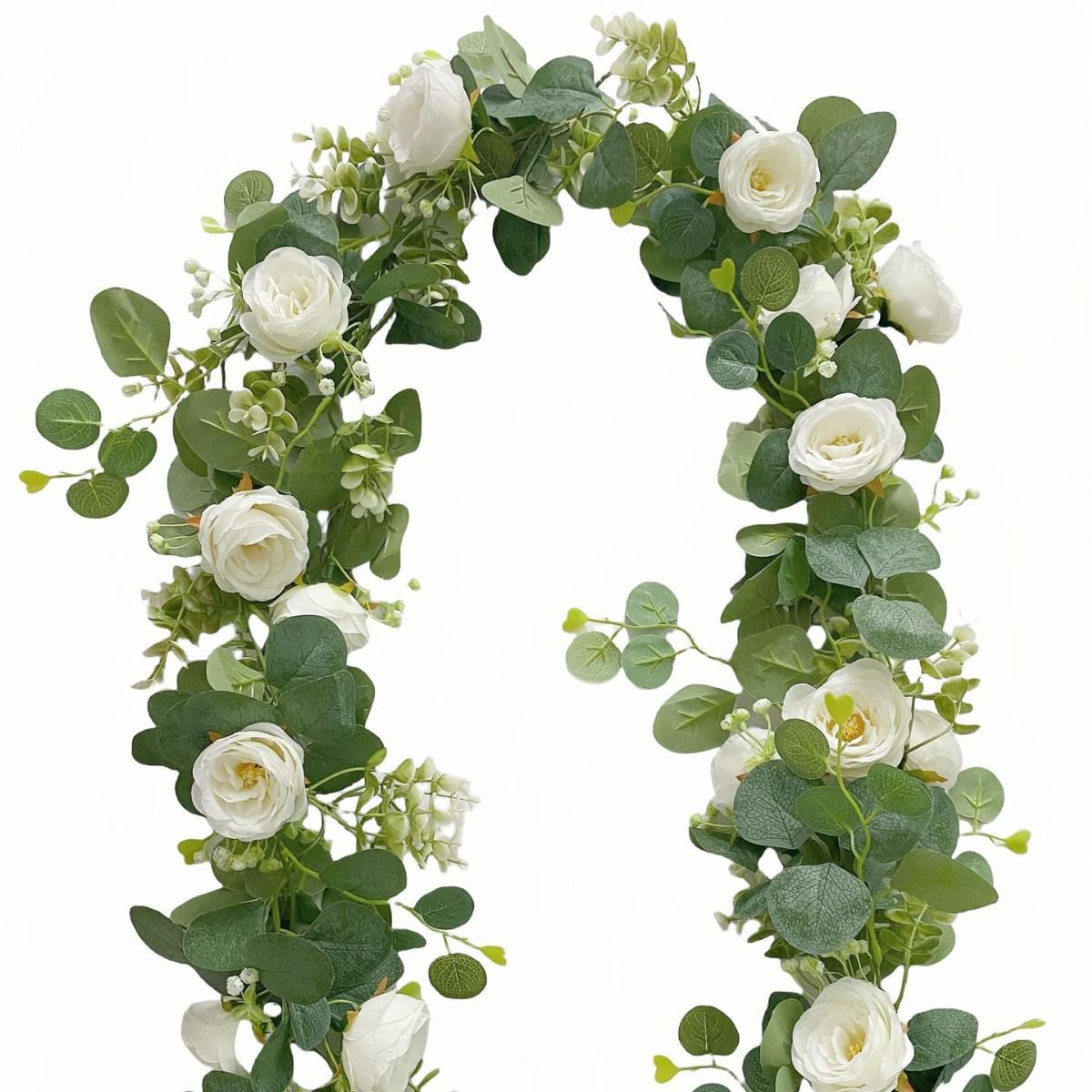 

Искусственная настольная декорация из эвкалиптовой лозы и листьев для дома и свадьбы