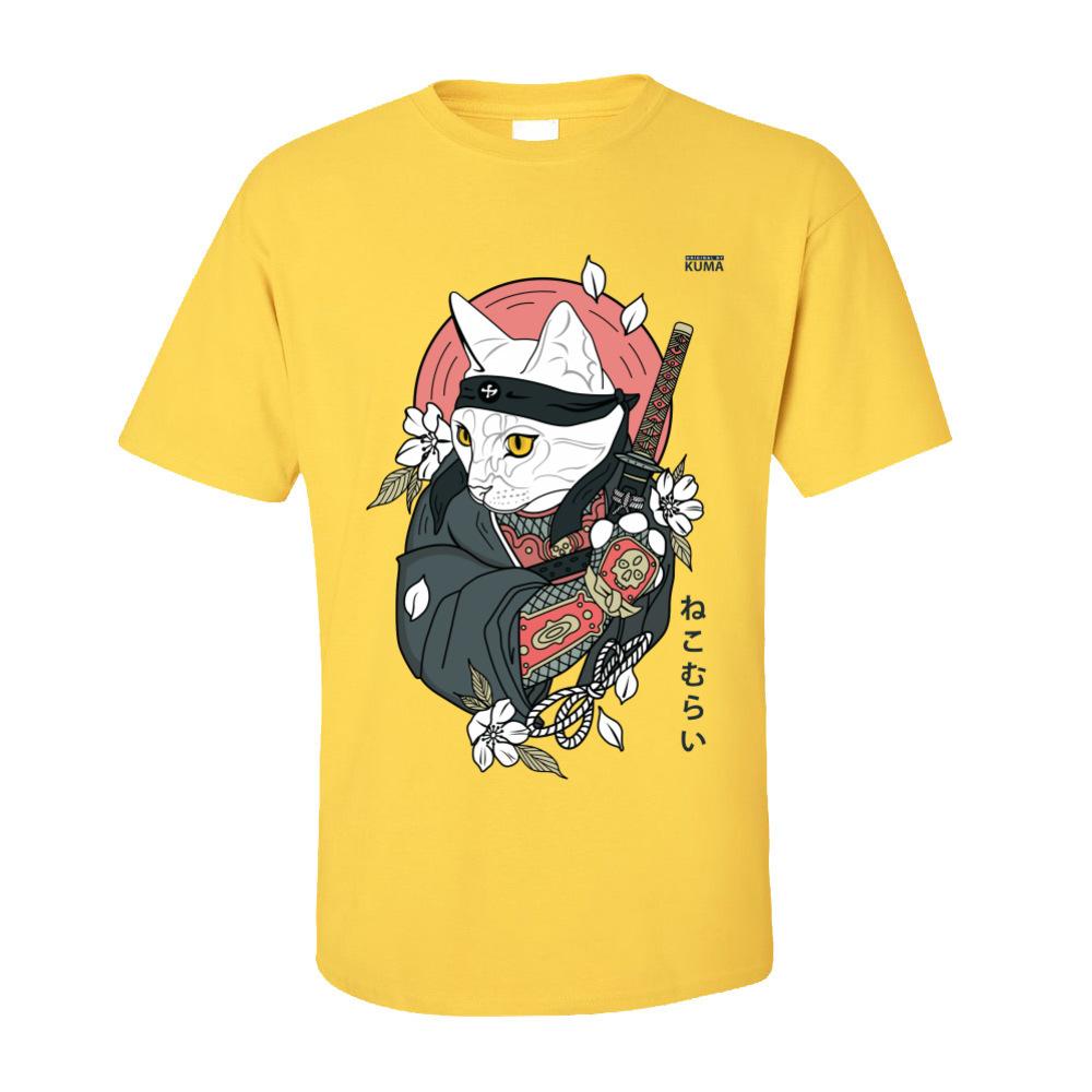 

Men Tshirt Cat Samurai Nekomurai Fashion Tops T Shirts Round Collar All Cotton Tshirt Customized Short Sleeve Tees 3XL