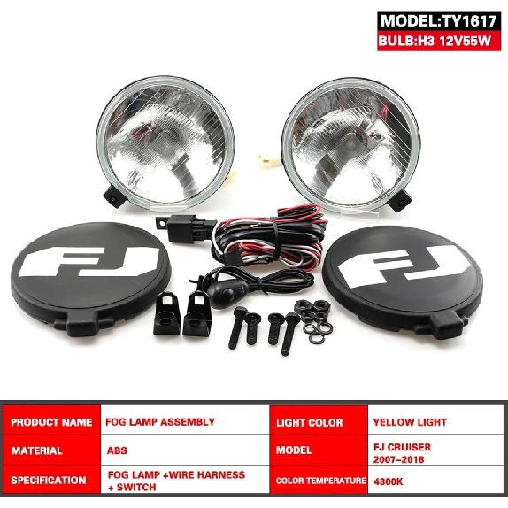 Compatible For FJ CRUISER 2007-2018 Front Fog Lights Car Styling Spot Light Fog Lamps With Switch - 1 Pair