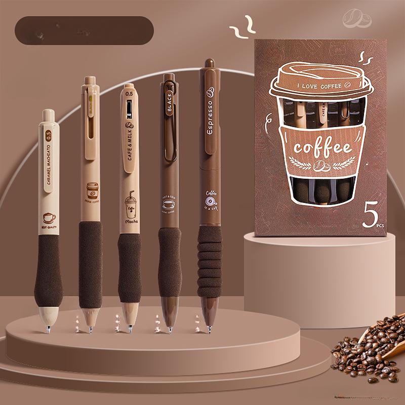 5 pièces/ensemble Ins simplicité Gel stylo coréen couleur unie 0.5MM noir mignon stylos belle papeterie stylos école étudiant/fournitures de bureau