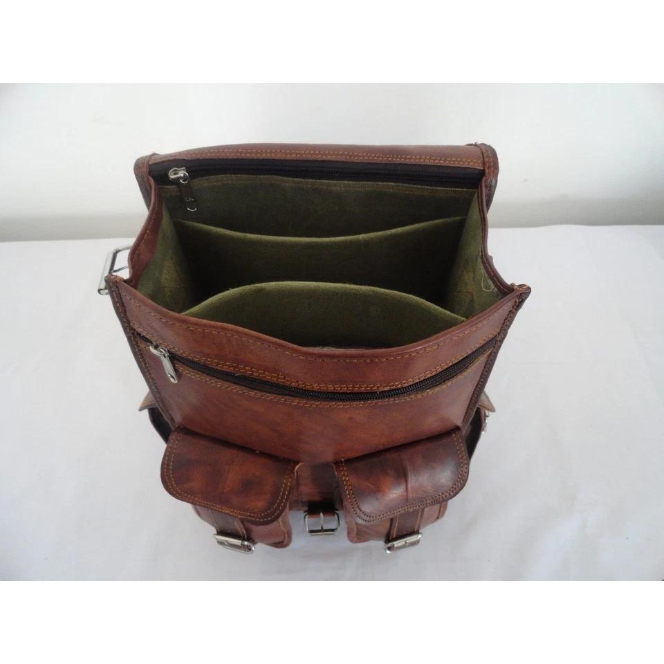 Echter Vintage Brauner Leder Rucksack Umhängetasche Herren Schulterrucksack Tasche