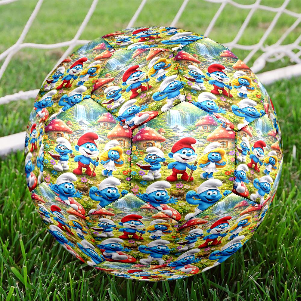 The Smurfs Theme Size 5 Soccer Ball, Suitable for Both Indoor and Outdoor Matches, a Gift Suitable for Everyone.