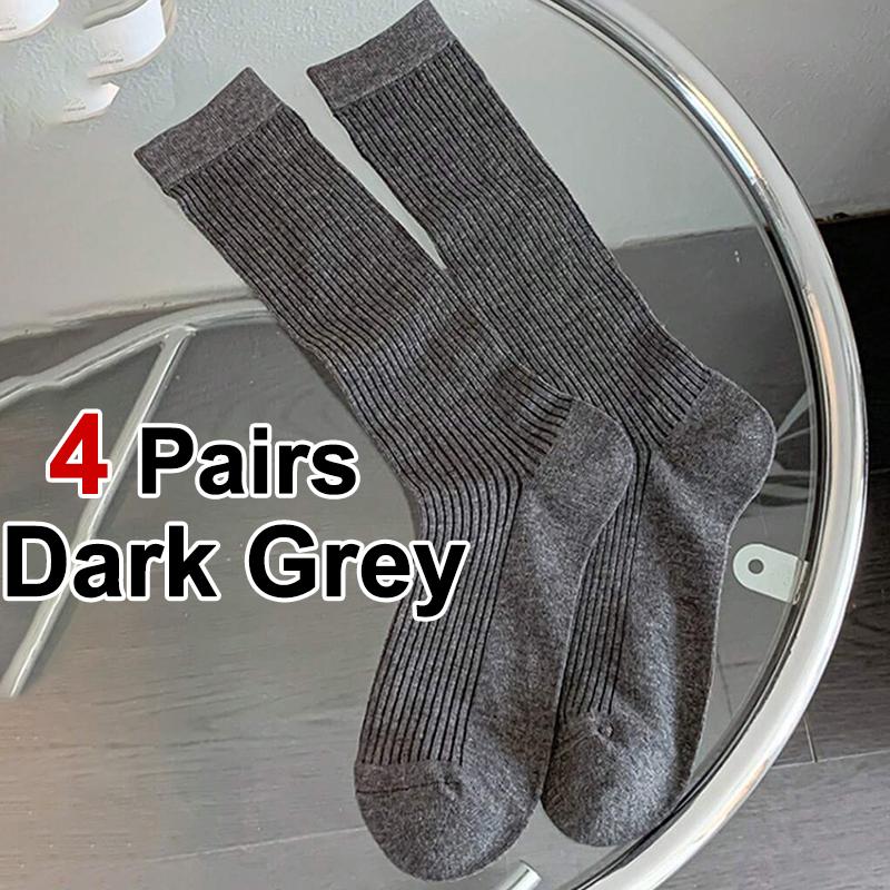4 Pairs Women Mid To Small Leg Socks Knee High Socks Socks Black White Gray Summer Thin Sweet Style Transparent Stacked Socks