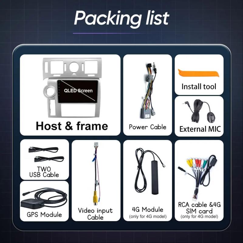 For Hummer H2 E85 2007 - 2009 Android Auto Car Multimedia Radio Video Player GPS Navigation WIFI 4G Wireless Carplay No 2din DVD