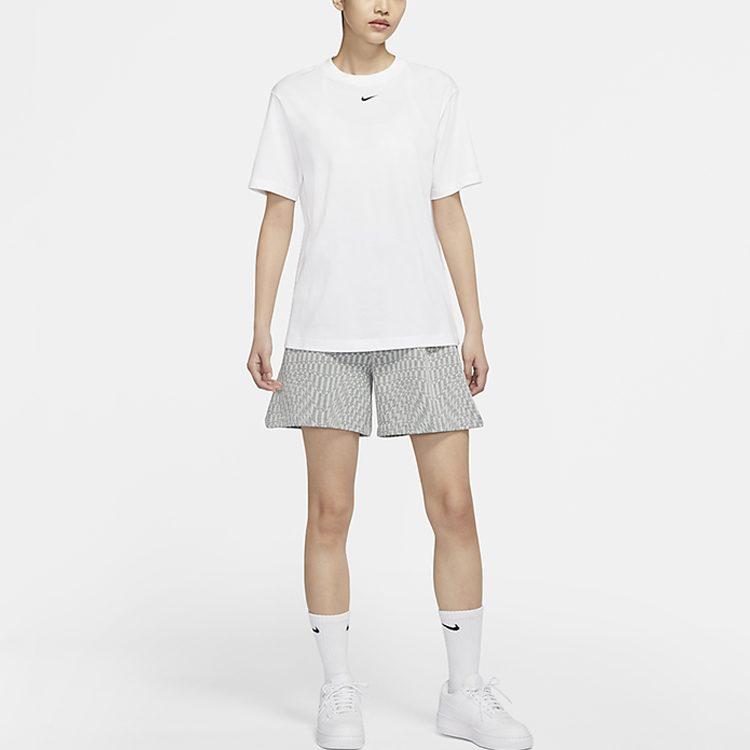 Nike Sportswear Essential SS22 Women'ss Print Sporty Crewneck T-Shirt White DN5698-100