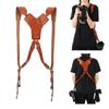 Adjustable PU Leather Rivet Double Shoulders Strap Digital Camera Harness Accessory
