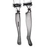 1Pair Sexy Mesh Fishnet Thigh High Stockings Jk Lolita Girl Long Socks Stockings Japanese Style Lace Bowknot Suspender Knee High Socks