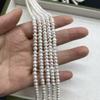 1String, White Natural Freshwater Pearls, Handmade Flat Pearl Beads for Jewelry Making DIY Crafts (Beads 5-5.5mm, Length 36cm)