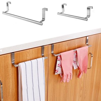 Küchenschrank Handtuchhalter Edelstahl Türrückwand Hängehalter Badezimmer Stanzfreie Haken Home Over Door Haken Kleiderbügel Organizer Langlebiges Lagerregal