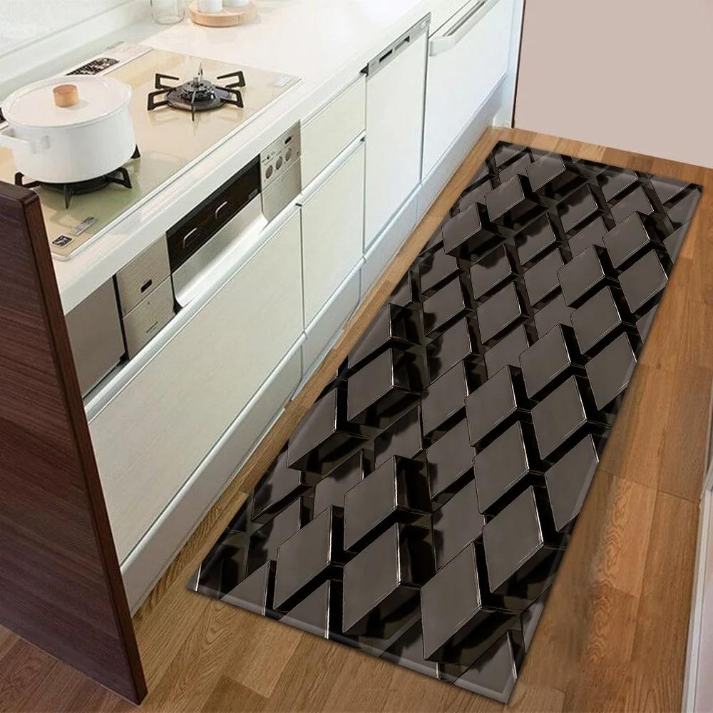 Modern Kitchen Doormat Decoration Bedroom Carpet Bathroom Anti-Slip Floor Home Balcony Hallway Long Rug Bedside Living Room Mat