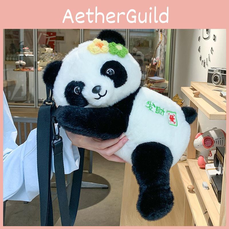 Zaino Peluche Panda per Bambine con Chiusura a Zip e Tasca Interna Perfetto per l'Uso Quotidiano