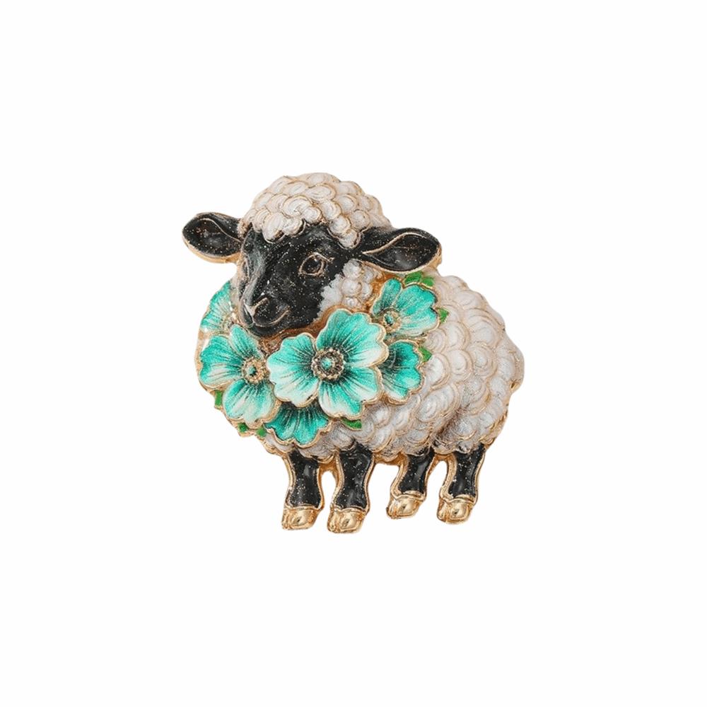 Colorful Goat Lapel Pin Vintage Style Animal Brooch Cute Enamel Sheep Brooch Party