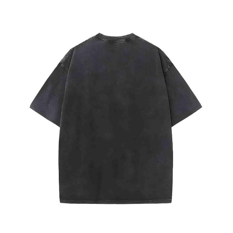 European sizes Washed Print T-Shirt Printed Cotton Retro Style Fashion T-Shirt Suitable for Men's T-Shirt Fashionable Comfortable Tee Tops