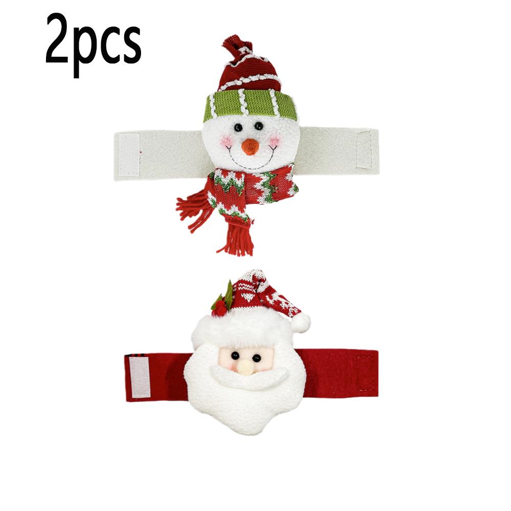1/2pcs Christmas Day Decorations Polyester Durable Santa Claus Snowman Curtain Buckle Ring Curtains Festival Windows Decoration