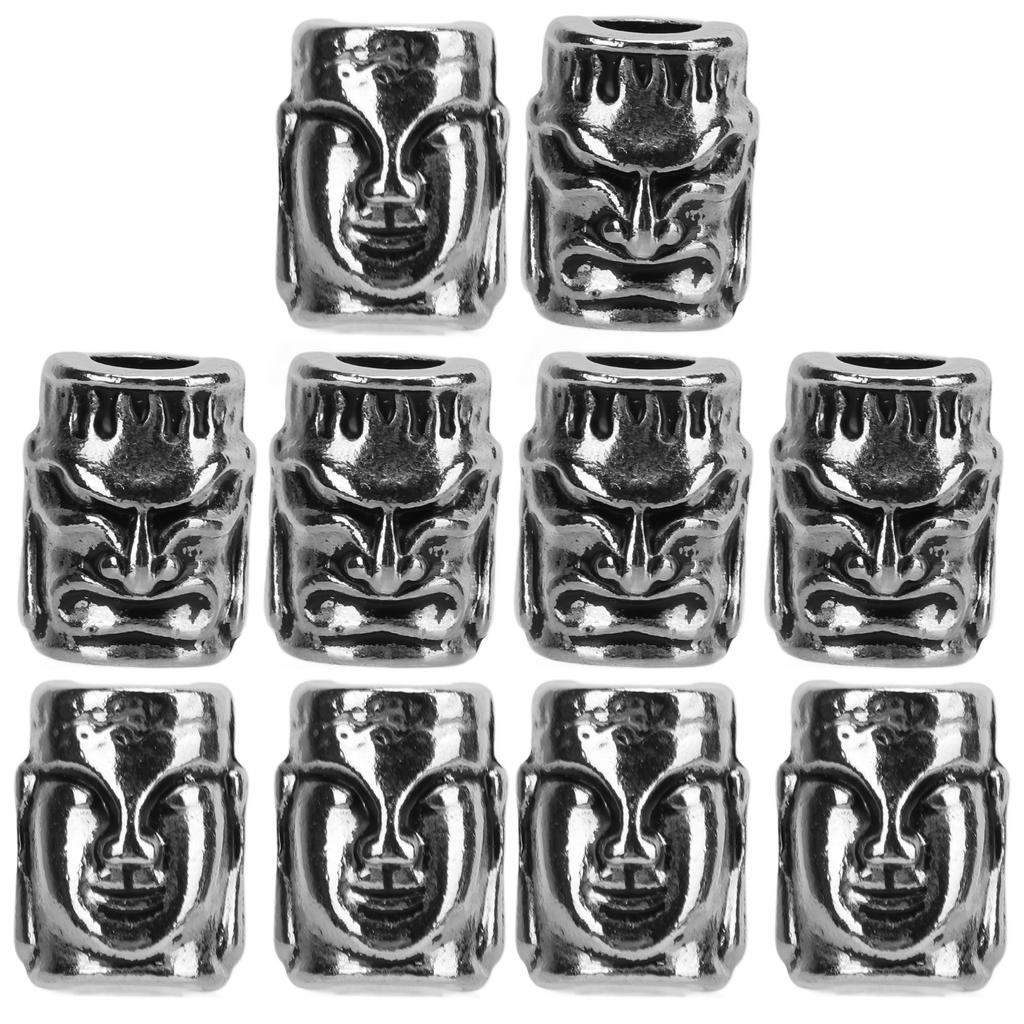 10pcs Metal Paracord Knife Lanyard Beads 6mm Hole for Bracelet Making Double Sided Type