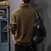 Men's Retro Patchwork Half-Zip Polo Sweatshirt - Autumn/Winter 2025 Collection.