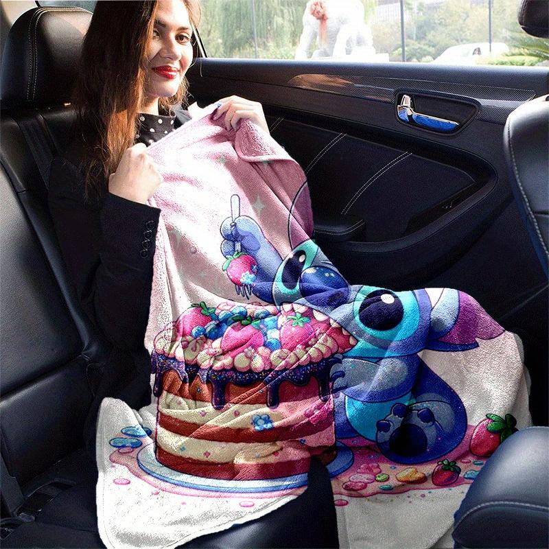 1pc Stitch Printing Blanket - Soft, All-Season Throw for Living Room, Bedroom,Personalized Gift with Adorable Cartoon Design