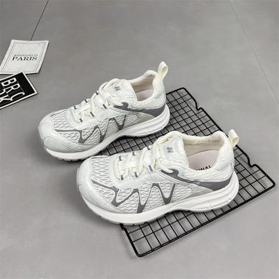 Leather Lightweight Mesh Breathable Dad Shoes Women's Summer New Versatile Outdoor Mountaineering Sports Casual Jogging Shoes
