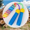 2 Pcs Jump Rope for Kids Adjustable Rainbow Jumping Rope with Wooden Handle for Outdoor Fun Sport
