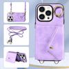 For iPhone 15 Series.for iPhone 15,15 Plus,15 Pro,15 Pro Max Shoulder Strap Rope Ring Bracket Design Card Holder Slots Lichee Pattern Cover Phone Case