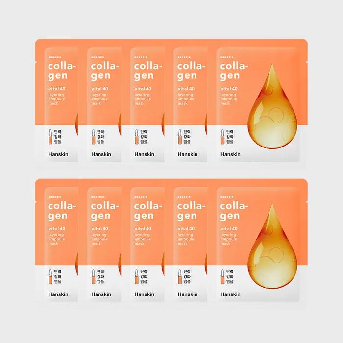Vital40 Layering Ampoule Mask 21g x 10 sheets (Aqua/Collagen/Propolis)