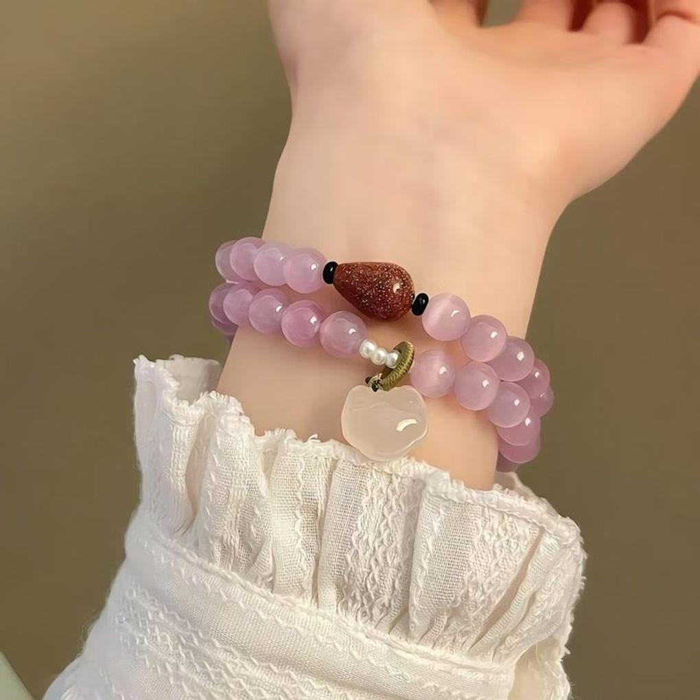 

Women s Ice Purple Agate Stone Point Bracelet Stone Tassel
