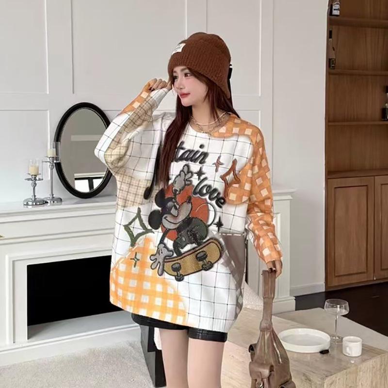 Women's Plus Size Cartoon Print Sweater - Autumn/Winter Trendy Heavy Knit Pullover