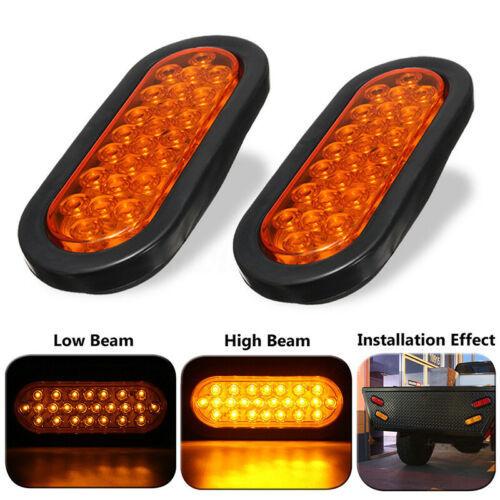 2 stücke 12 V 24 Led Oval Lkw-anhänger Stopp Drehen Rücklicht Bremslicht Seitenmarkierungsleuchte Anhänger Lkw Lampe Rot Kit Set