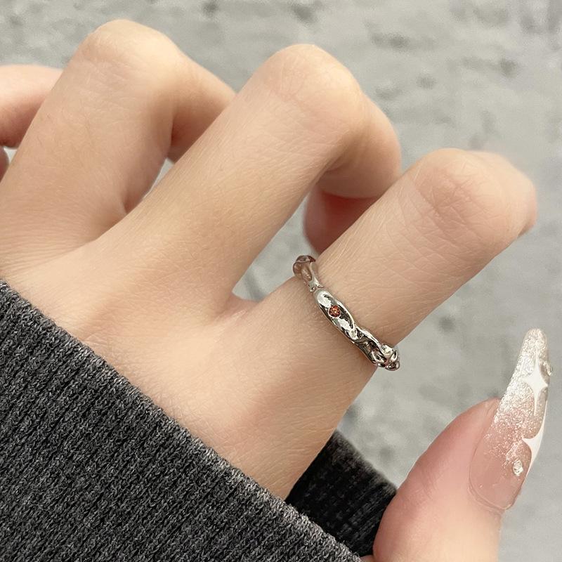 Niche Design Cold Wind Stacking Wearing Couple Open Ring Dripping Oil Personality Advanced Sense Dopamine Woman