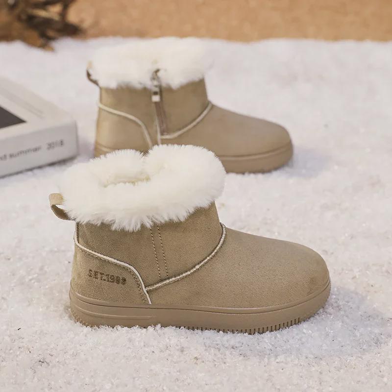 Dětské unisexové vysoké sněhule, zesílený samet, stylové a teplé pro všestranné nošení