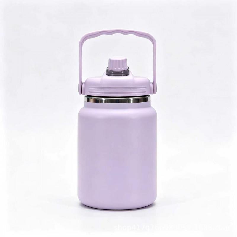Large Capacity Insulated Water Bottle 304 Stainless Steel Vacuum Flask With Straw Outdoor Sports Travel