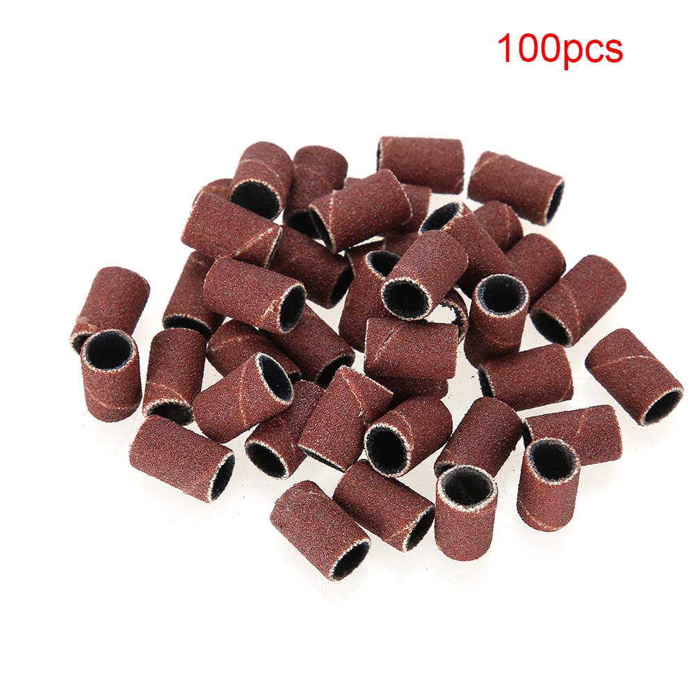 100pcs Nail Sanding Bands Manicure Pedicure Nail Drill Machine Accessory