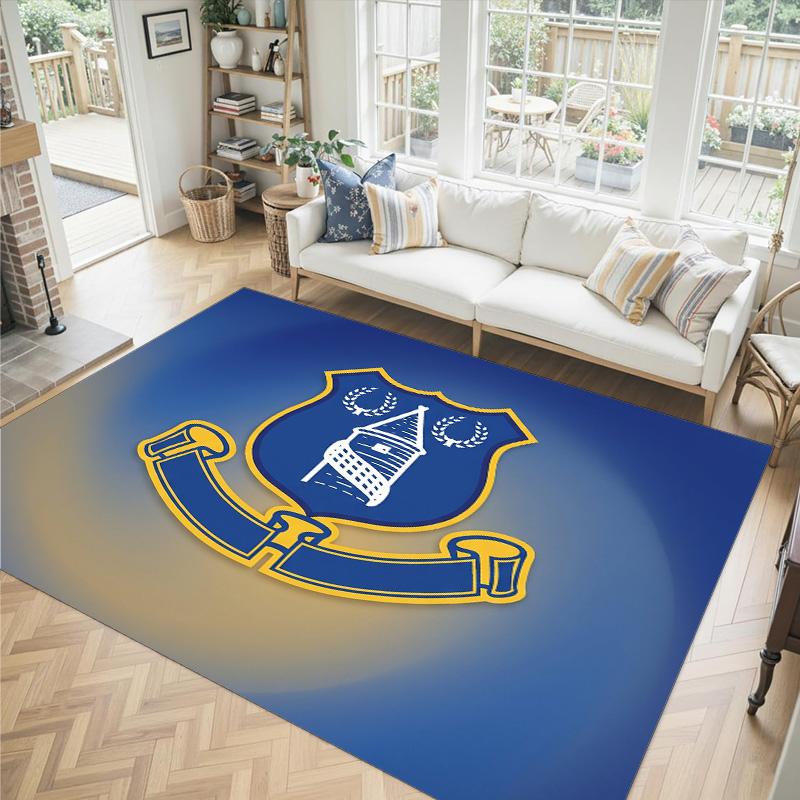 Everton Football Design Crystal Velvet Carpet Cozy Non?Slip Printed Rug For Bedroom Living Room Entrance
