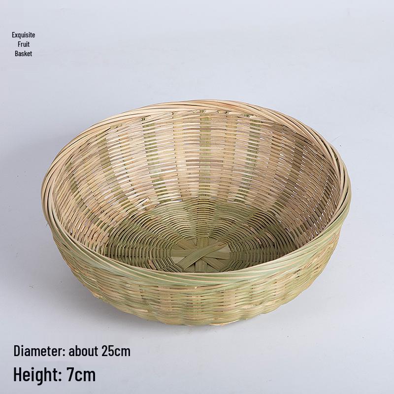Handmade Bamboo Weaving Sieve Basket Storage and Snack Plate Set