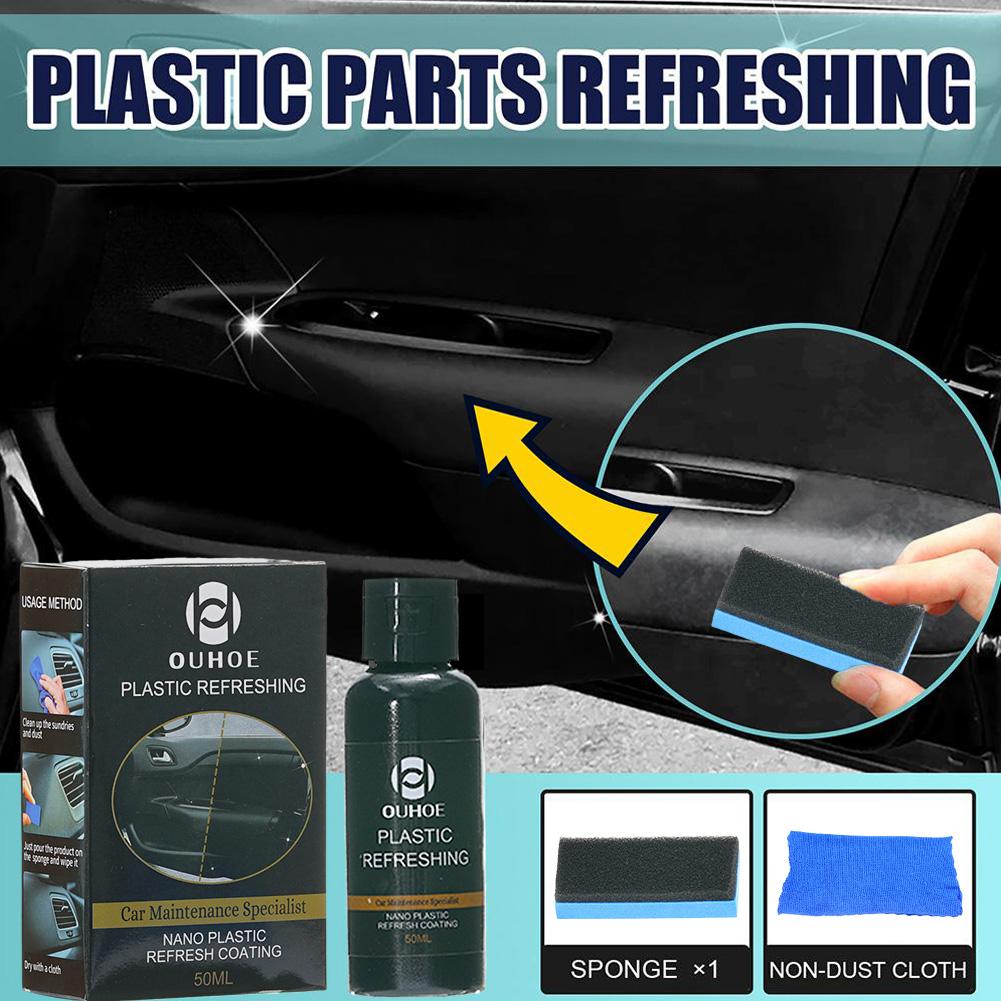 Autopflegespezialist Nano Plastic Refresh Coating Refurbish Agent Reinigungsprodukte Restaurator Reiniger mit Schwammtuch-Set