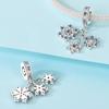 Winter Snowflake Copper Silver Plated Bracelet Pendants Colorful Zircon Necklace Charms Beads DIY Jewelry Accessories for Party