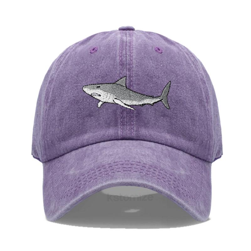 

Animal Shark Embroidered Baseball Cap For Women Men Fashion Adjustable Washed Cotton Dad Hat Unisex Classic Golf Caps Adjustable