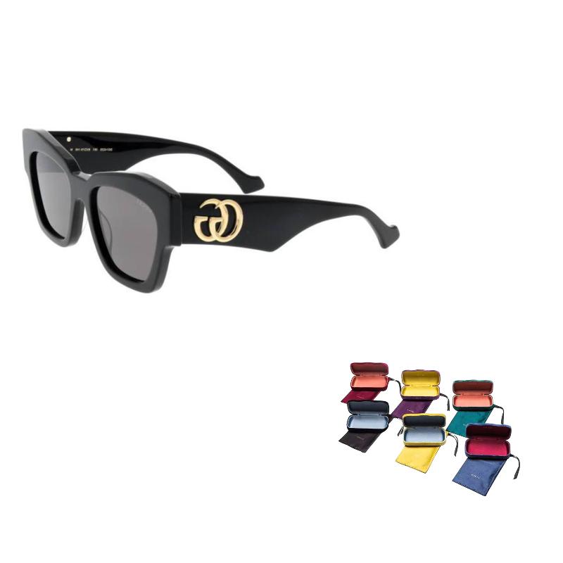 

GUCCI Side Logo Acetate Irregular Sunglasses Women s Black 55 чёрный