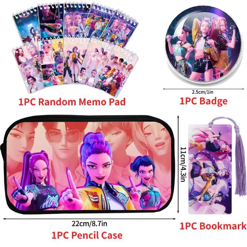 Kpop DHunter Student Pencil Case Large Multi-layer Pen Bag Case For Girl School Pen Bag Cartoon Demon Pencil Box Pen Holder Case