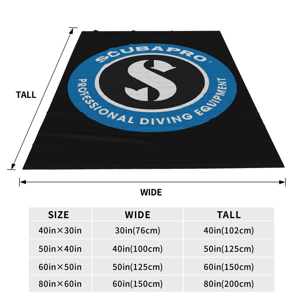 Flannel Throw Blanket Scubapros Diving Logo Warm Plush Blankets Soft Bedspread for Bed Living room Home Travel Couch