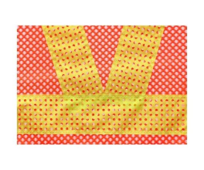 TRUSCO Mesh Safety Short 420mm Length Vest, Length, Orange/Yellow,