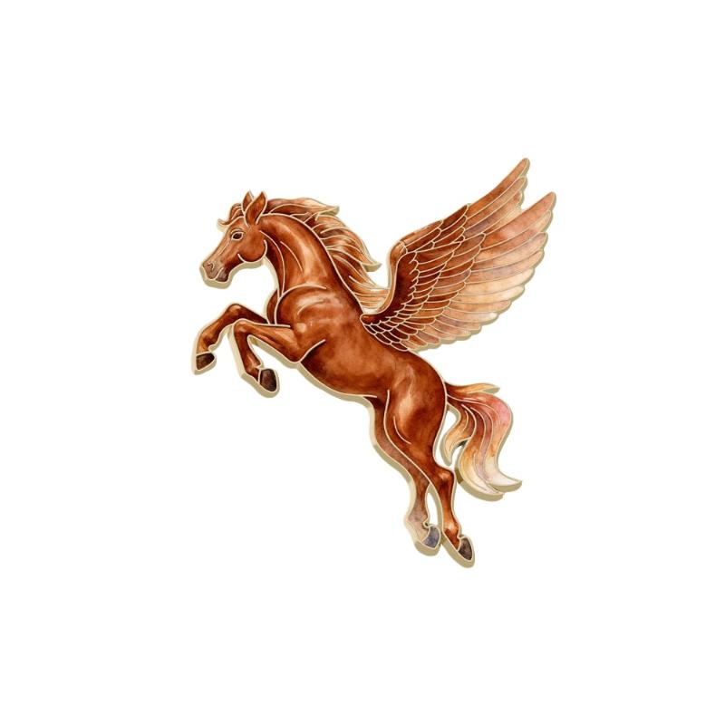 1/4Pcs Fashion Flying Horse Brooches For Women Men Cute Animal Pony Badge Pins Clothing Bag Accessories New Year Gift
