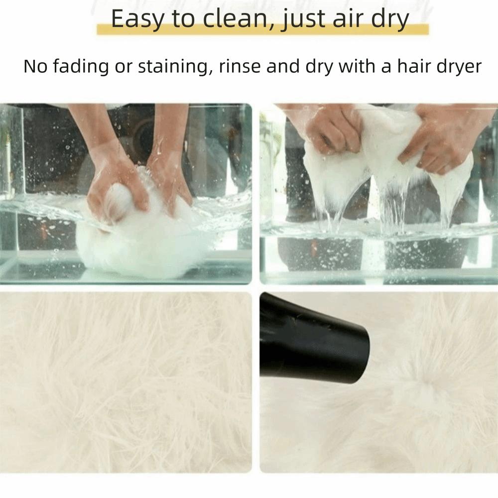 Simple Faux Fur Rug Shaggy Imitation Wool Mat Table Cover Fluffy Carpet  Living Room
