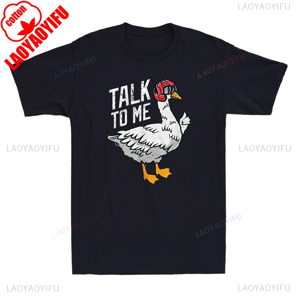 Talk To Me Goose Funny Goose Meme Vintage Unisexs TShirt Lovers Gift Summer Fashion Casual Comfort Soft Cotton Pattern Print Tees
