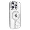 For iPhone 16 Pro Max Case Compatible with MagSafe PC+TPU Clear Phone Cover with Glitter Camera Lens Film