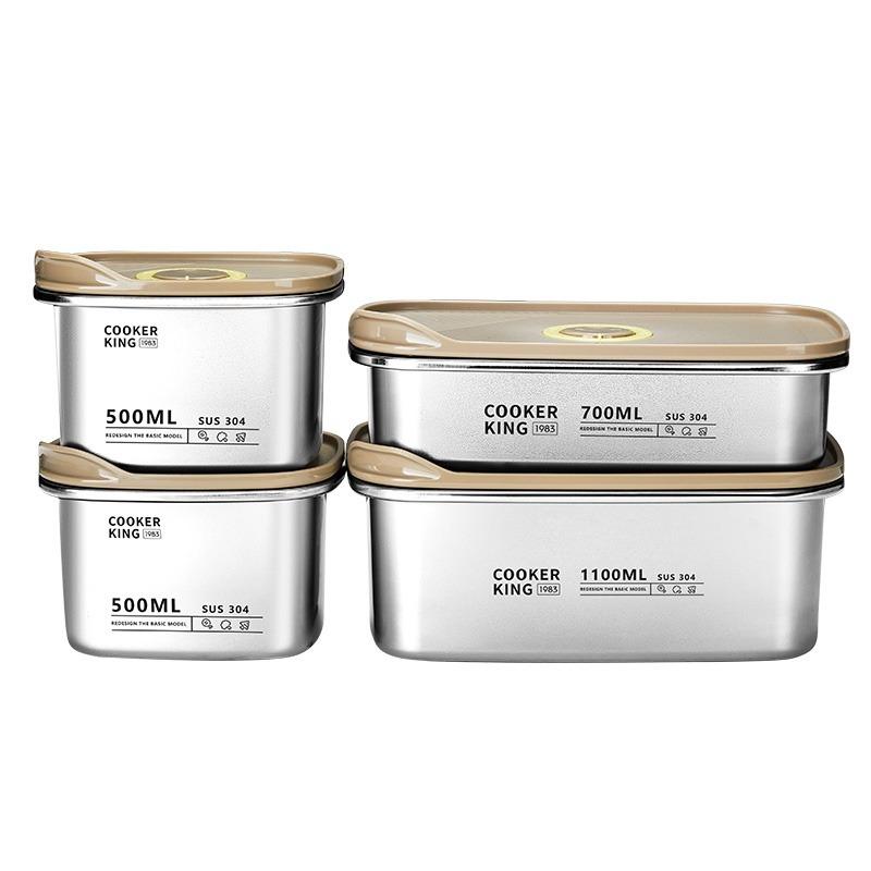 COOKER KING Food Storage Container Stainless Steel Camping Lunch Box Fruit Bento Box Refrigerator Freezer Sealed Storage Box